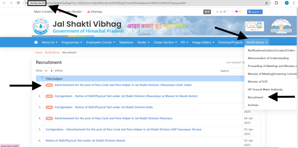 Jal Shakti Vibhag Dharampur Recruitment 2025 | HP Govt Jobs