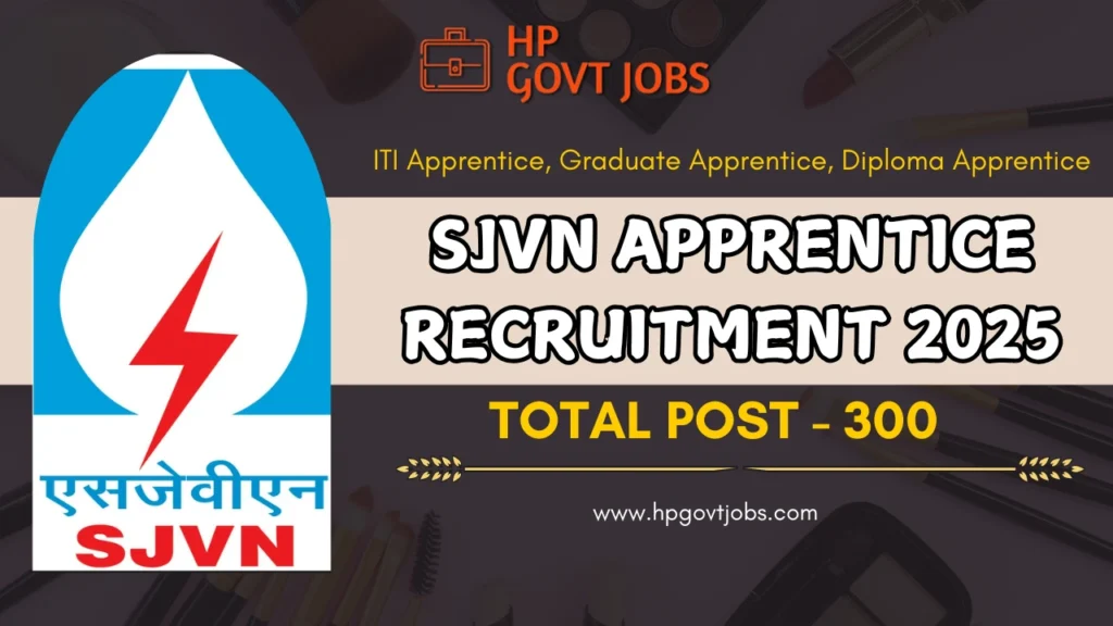 SJVN Apprentice Recruitment 2025 Notification Out For 300 posts
